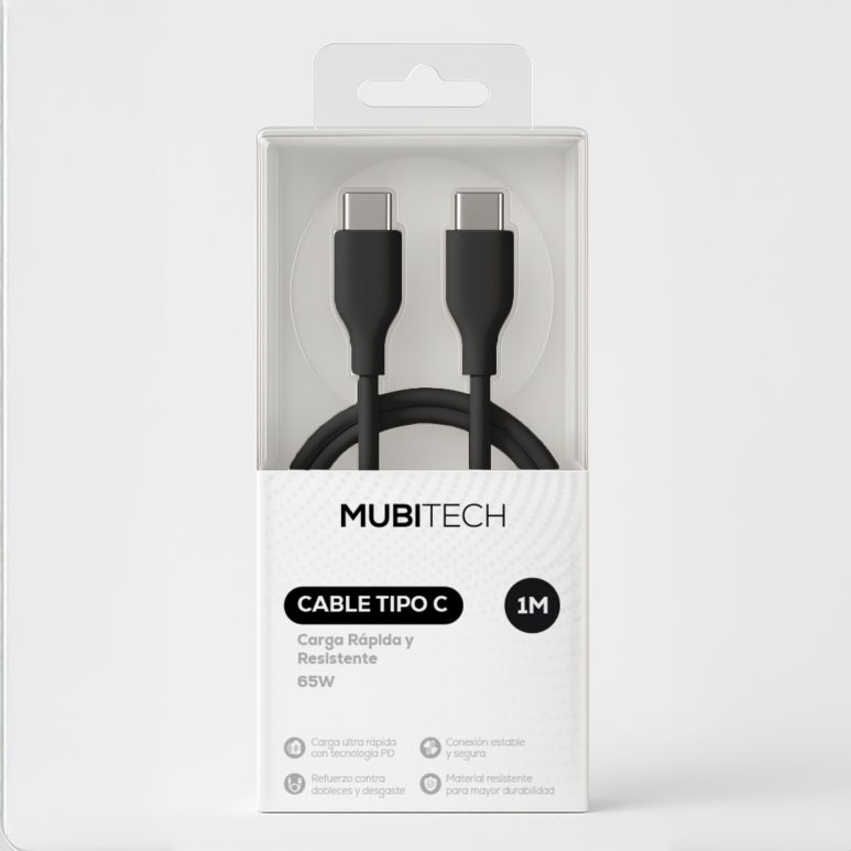 Cable tipo C 1m negro
