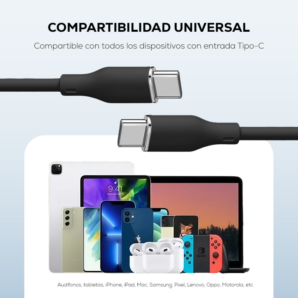 Cable tipo C 1m negro