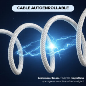 Cable Magnético Tipo C 1M - Blanco - Imagen 2