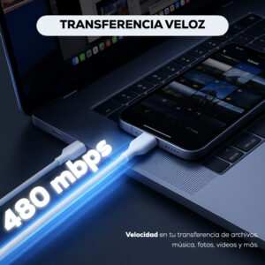 Cable Magnético Tipo C 1M - Blanco - Imagen 5