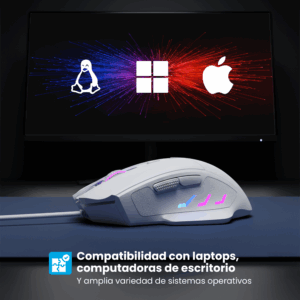 Mouse Gamer Mubitech Sx10 Rgb 6 Botones 10,000 Dpi 30g 128ms (blanco) - Imagen 6
