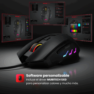 Mouse Gamer Mubitech Sx10 Rgb 6 Botones 10,000 Dpi 30g 128ms (negro) - Imagen 8