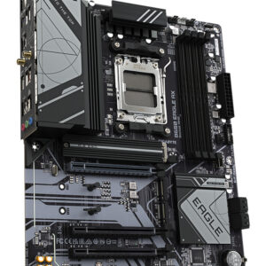 GIGABYTE B650 EAGLE AX Placa base - AMD Ryzen serie 9000, VRM de 12+2+2 fases, hasta 7600 MHz DDR5 (OC), 1xPCIe 5.0 + 2xPCIe 4.0 M.2, LAN GbE, WIFI 6E, USB 3.2 Gen 2