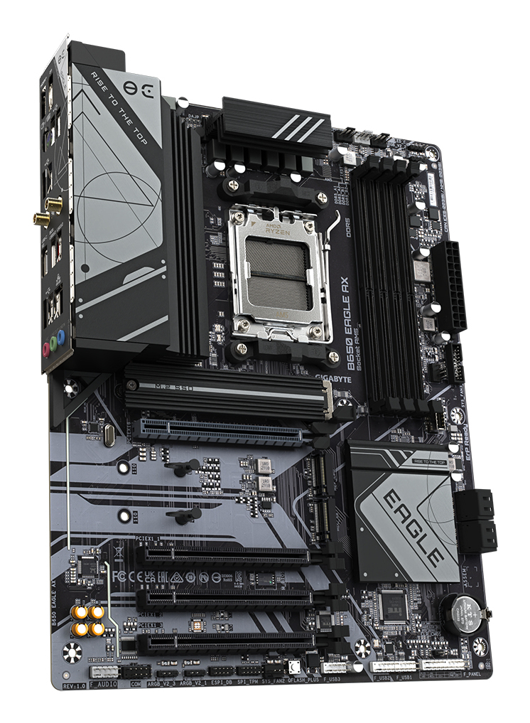GIGABYTE B650 EAGLE AX Placa base - AMD Ryzen serie 9000, VRM de 12+2+2 fases, hasta 7600 MHz DDR5 (OC), 1xPCIe 5.0 + 2xPCIe 4.0 M.2, LAN GbE, WIFI 6E, USB 3.2 Gen 2