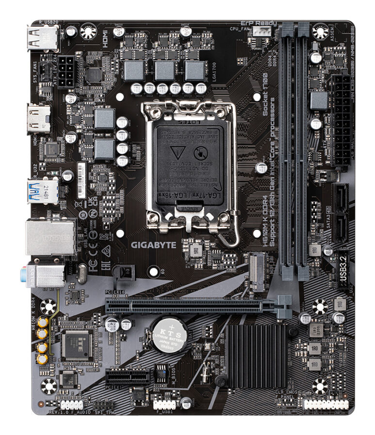 GIGABYTE H610M K DDR4 Placa base - Compatible con procesadores Intel Core 14th Gen CPUs, 3+1+1 Phases Hybrid Power Design, up to 3200MHz DDR4, 1xPCIe 3.0 M.2, GbE LAN, USB 3.2 Gen 1