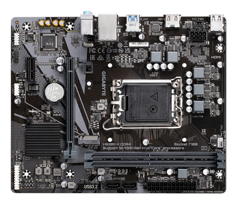 GIGABYTE H610M K DDR4 Placa base - Compatible con procesadores Intel Core 14th Gen CPUs, 3+1+1 Phases Hybrid Power Design, up to 3200MHz DDR4, 1xPCIe 3.0 M.2, GbE LAN, USB 3.2 Gen 1