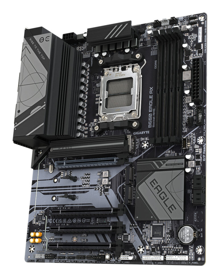 GIGABYTE B650 EAGLE AX Placa base - AMD Ryzen serie 9000, VRM de 12+2+2 fases, hasta 7600 MHz DDR5 (OC), 1xPCIe 5.0 + 2xPCIe 4.0 M.2, LAN GbE, WIFI 6E, USB 3.2 Gen 2