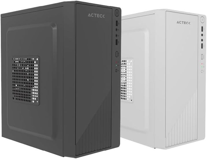 Gabinete Compacto Mini Torre Kioto GC220F / MAX MB M-ATX Fuente ATX 500 W / 2X USB 2.0 / Full Metalico + Frente Solido/Blanco