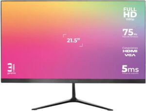 Acteck Monitor Plano 21.5" VA/Captive Vivid SP215 / FHD / 75Hz / 5ms / 1xVGA / 1xHDMI / Vesa 100x100mm / Negro