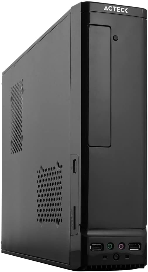 Gabinete Mini Torre Slim Atom GS240 / Micro Atx y Mini Itx Fuente de 450w + 2xUSB 2.0 + 1xVentilador Essential Series