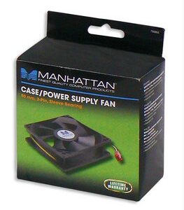 Manhattan 700955 sistema de refrigeración para ordenador Carcasa del ordenador Ventilador 8 cm Negro 1 pieza(s)