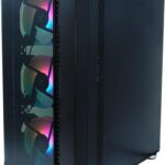 EVOTEC Gabinete ATX Tokyo EV-1021 con 3 Ventiladores RGB – PC Case Midi Tower para ATX, Micro-ATX, Mini-ATX, Panel de Cristal Templado, USB 3.0 – Negro