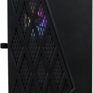 EVOTEC Gabinete Gamer Taipei EV-1018 – PC Case Micro-ATX Mini Tower con 3 Ventiladores RGB, Panel Lateral de Cristal Templado, USB 3.0 – Negro