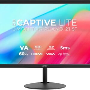 ACTECK Monitor 21.5 Captive Lite CL215 Full HD 60Hz 5ms VA HDMI VGA Altavoces Negro AC-943253 Estudio y multitarea
