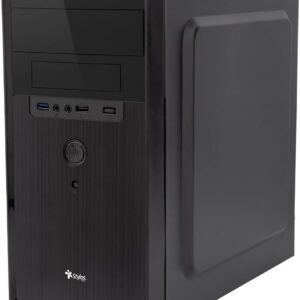 Stylos Gabinete Oficina Micro Tower Stylos CGAB5 M-ATX Aliminio + Plástico ABS 1xUSB 1.0 + 1xUSB 3.0 + 1x3.5mm + PSU 500W Negro