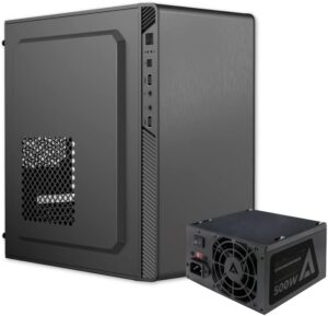 Acteck Gabinete Mini Torre Performance II GI215 / MAX MB M-ATX Fuente ATX 500 W / 2X USB 2.0 / Full Metalico + Frente Solido/Negro