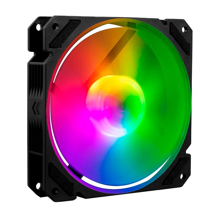 Balam Rush Kit 3 Ventiladores Gamer EOLOX BLAZE EX70K 120mm ARGB Diseño Cuadrado Rainbow 1200RPM Negro 3 Pin Controladora BR-937962