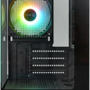 Gabinete Xzeal X-Zynergy M-ATX/ITX 1xUSB1.0 + 1x USB3.0 + 3.5 mm + 3 Fans RGB Negro