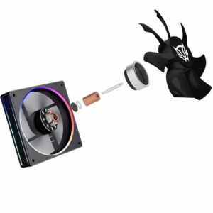 BALAM RUSH Disipador CPU Gamer HELIUX PRO HEX55 120mm ARGB 3pin LGA 1851 AM5 600-2000 RPM 4-pin PWM 4 Pipas Display Digital Negro BR-941983