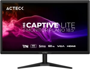 Acteck Captive Lite Monitor Plano 18.5" TN CL185, HD, 60Hz, 5ms, Low-Blue Light, VGA, HDMI 1.4, VESA 75mm, Negro