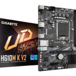 GIGABYTE H610M K V2 Placa base - Procesadores Intel Core 14ª generación, hasta 5600 MHz DDR5, 1xPCIe 3.0 M.2, LAN 1GbE, USB 3.2 Gen 1