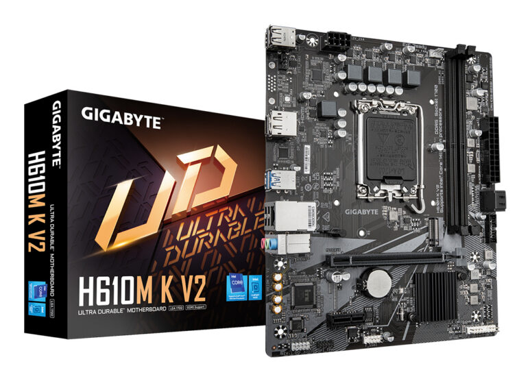 GIGABYTE H610M K V2 Placa base - Procesadores Intel Core 14ª generación, hasta 5600 MHz DDR5, 1xPCIe 3.0 M.2, LAN 1GbE, USB 3.2 Gen 1 GIGABYTE H610M K V2 Placa base - Procesadores Intel Core 14ª generación, hasta 5600 MHz DDR5, 1xPCIe 3.0 M.2, LAN 1GbE, USB 3.2 Gen 1