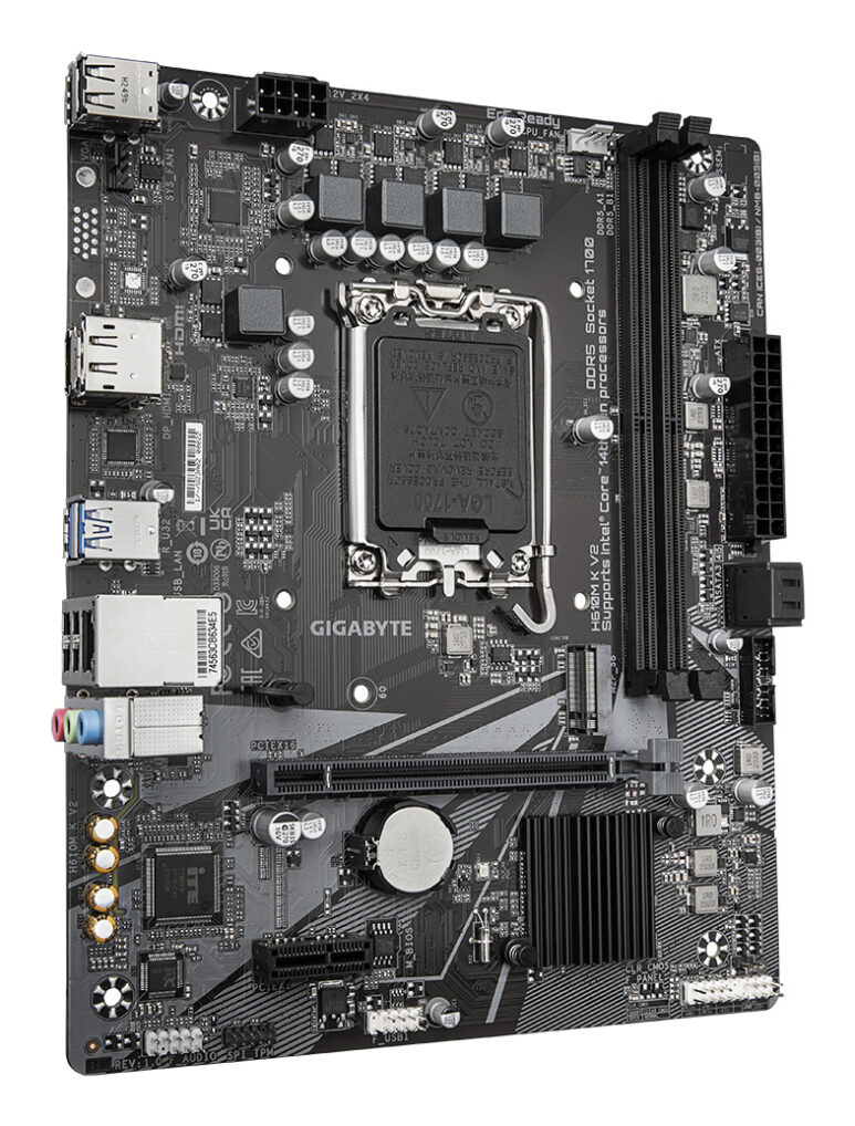 GIGABYTE H610M K V2 Placa base - Procesadores Intel Core 14ª generación, hasta 5600 MHz DDR5, 1xPCIe 3.0 M.2, LAN 1GbE, USB 3.2 Gen 1
