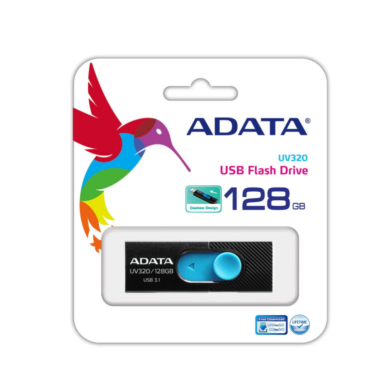 ADATA UV320 unidad flash USB 128 GB USB tipo A 3.2 Gen 1 (3.1 Gen 1) Negro, Azul