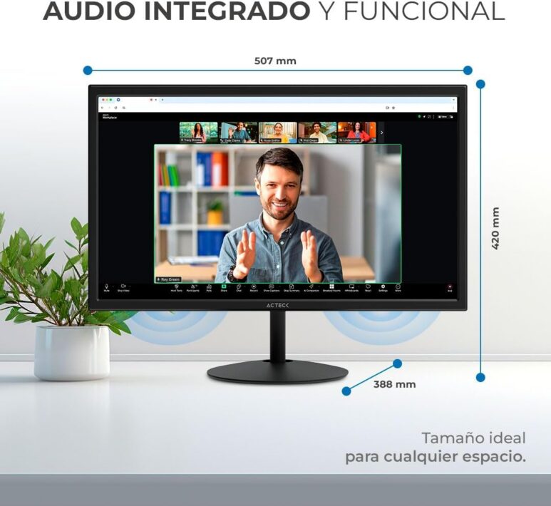 ACTECK Monitor 21.5 Captive Lite CL215 Full HD 60Hz 5ms VA HDMI VGA Altavoces Negro AC-943253 Estudio y multitarea