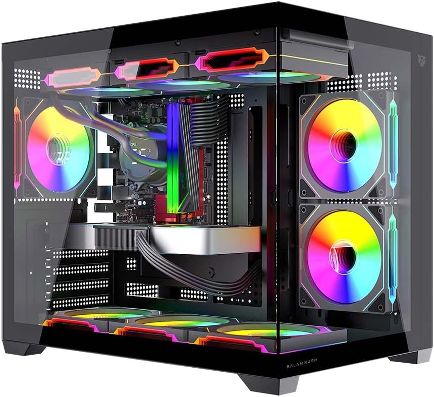 Balam Rush Tank Core Pro Gabinete Gamer Mini Torre GI925, Negro, Cristal Templado, M-ATX, 3 Ventiladores ARGB 120mm, USB 3.0