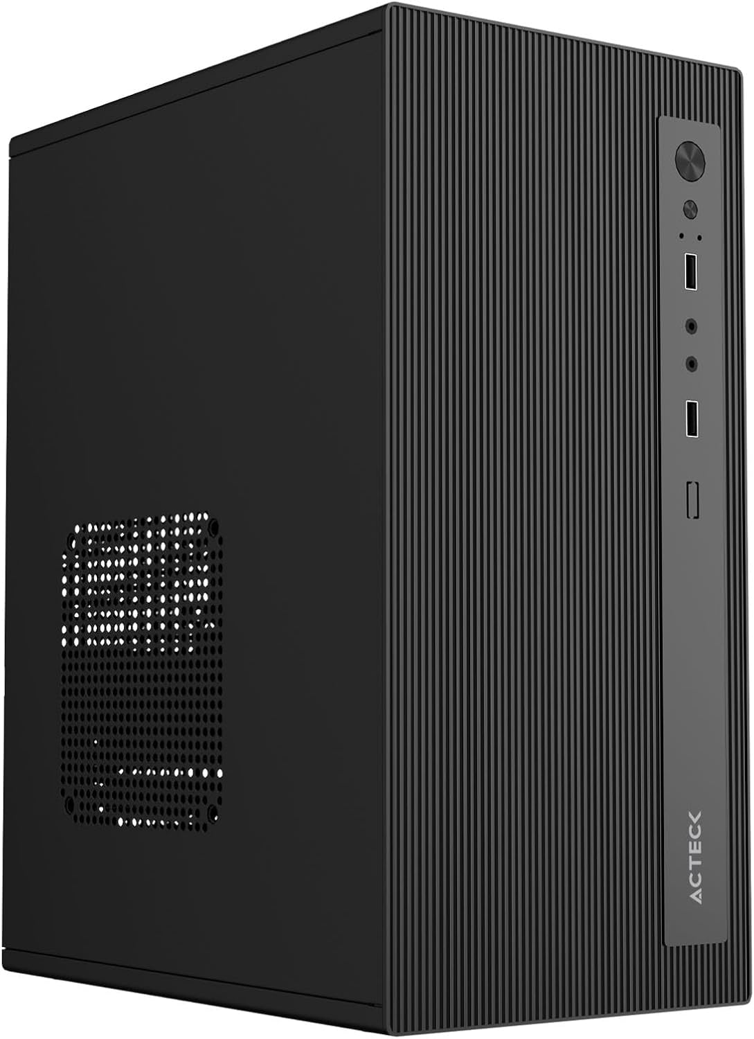 Acteck Performance Gabinete Mini Torre Mini III GI215M, M-ATX, Fuente ATX 500W, 2X USB A 2.0, Full Metálico, Frente Sólido, Negro
