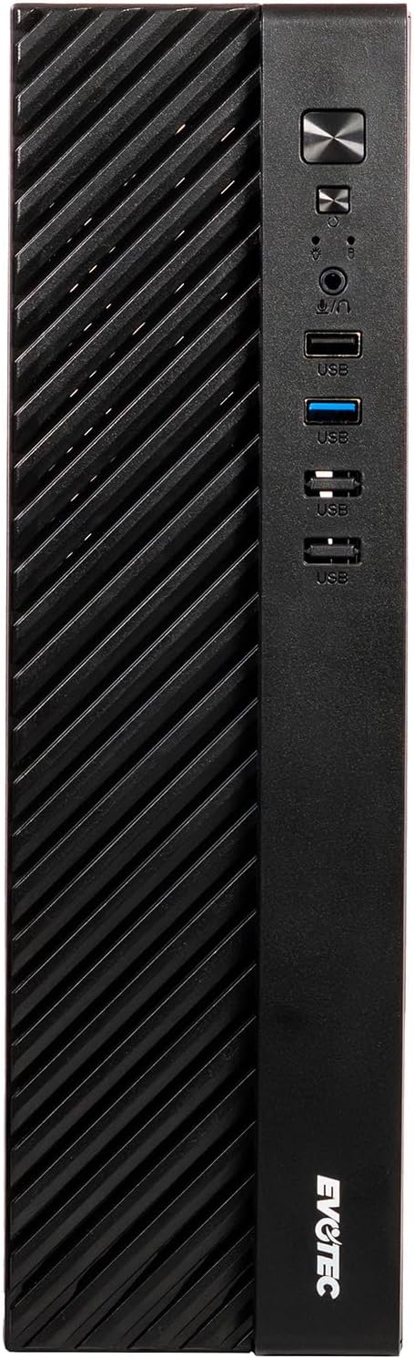EVOTEC - Gabinete Slim Micro ATX Toledo EV-1026 con Fuente 500W TFX Preinstalada - Mini Torre para PC de Oficina y Hogar, Compatible Micro ATX e ITX