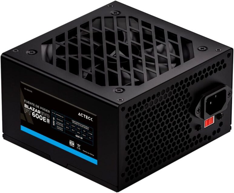 Fuente de Poder ACTECK/ATX Blazar EVO FT600EW / 600W / 1xATX 20+4 + 1xATX12V 4+4 + 2xSATA + 2xMolex / 1xPCIe 6+2 / Advanced Blanco