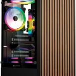 Balam Rush Acteck Gabinete Gamer Dragonfly GM580, Media Torre ATX, Negro, Panel Lateral de Cristal, 4 Ventiladores ARGB de 120mm, Frontal Tipo Madera, 38.5x10.3x32.5 cm (Negro)