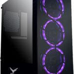Gaming NACEB Gabinete PC Gamer Hydra NA-0602 - ATX Tower con Cristal Templado, 3 Ventiladores RGB Frontales, USB 3.0 + USB 2.0, Diseño para Setup Gaming - Negro