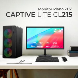 ACTECK Monitor 21.5 Captive Lite CL215 Full HD 60Hz 5ms VA HDMI VGA Altavoces Negro AC-943253 Estudio y multitarea