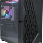 EVOTEC Gabinete Gamer Taipei EV-1018 – PC Case Micro-ATX Mini Tower con 3 Ventiladores RGB, Panel Lateral de Cristal Templado, USB 3.0 – Negro