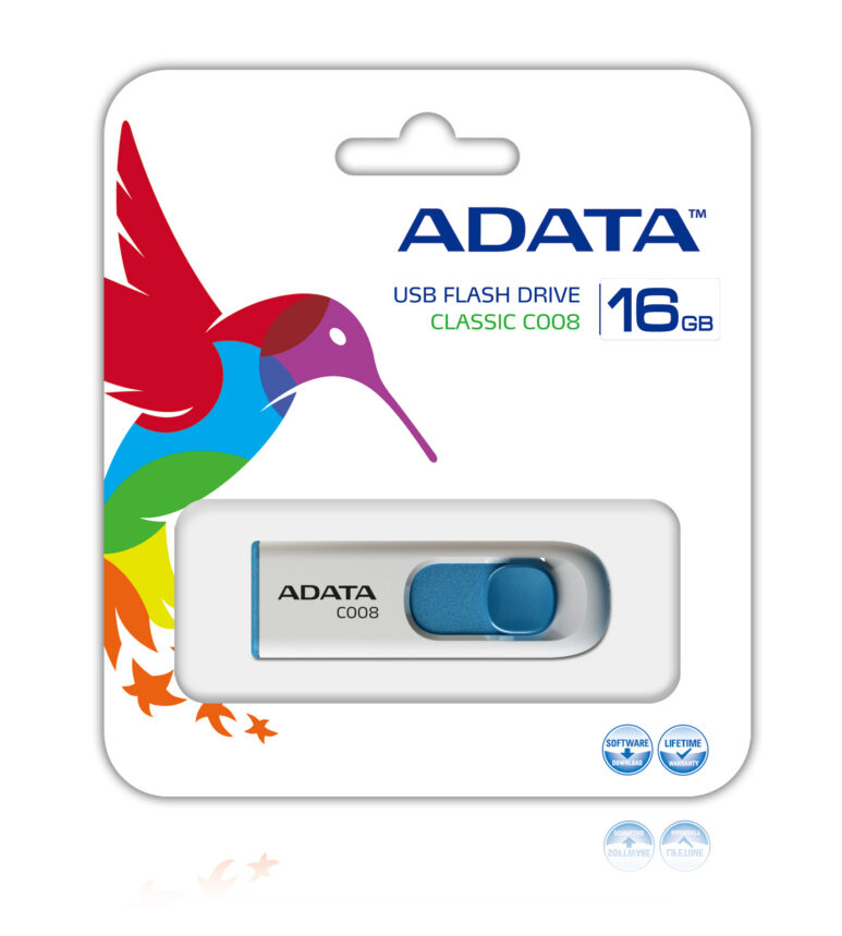 ADATA C008 unidad flash USB 16 GB USB tipo A 2.0 Azul, Blanco