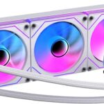 Gaming Naceb - Enfriamiento Líquido con Pantalla Digital de 3" - Radiador 360 mm con 3 Ventiladores PWM ARGB y Bomba Silenciosa - Compatible Intel y AMD Blanco- NA-0656B