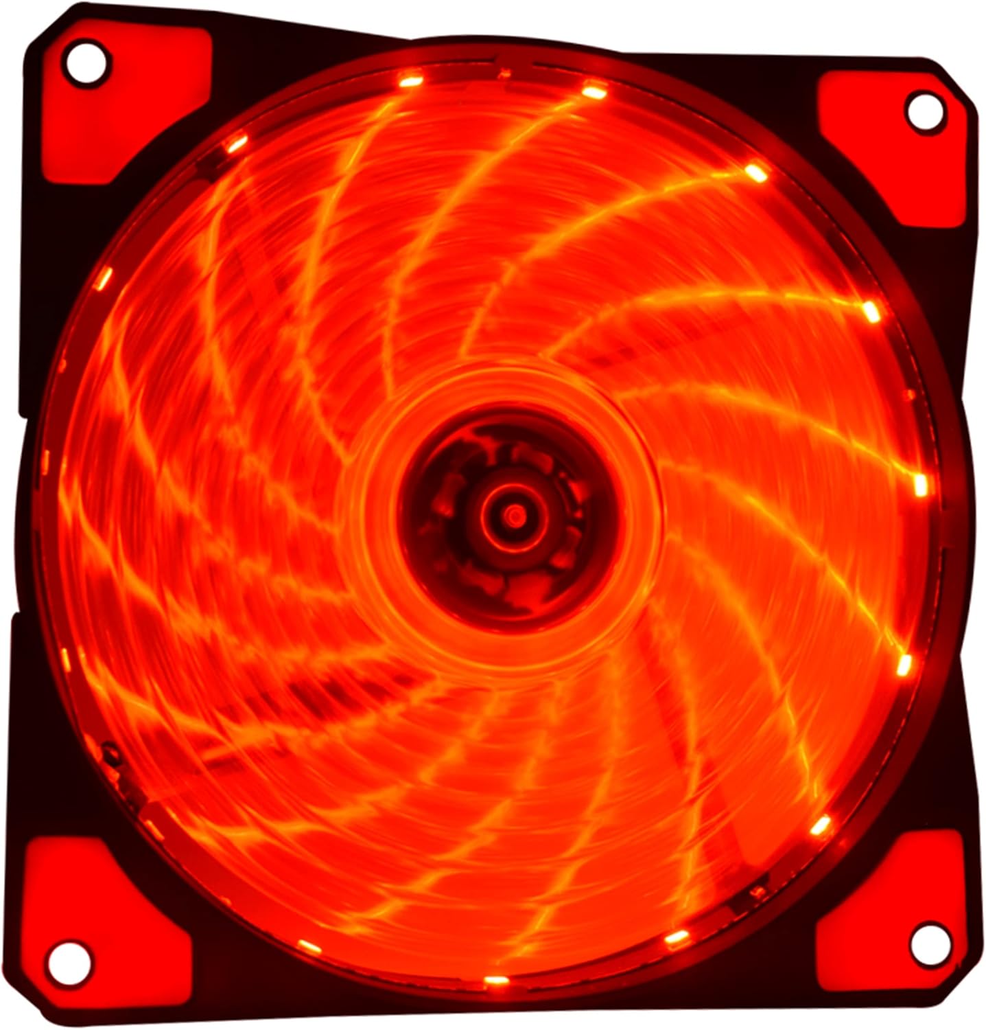 NACEB Gaming Ventilador para PC NA-0920R - Ideal para PC Gamer, Ventilador 120mm con 15 Leds, Conexión 4 Pines, 1200 RPM, Flujo de Aire 43.2 CFM, Bajo Ruido 23.4 dBA, 5V - LED Rojo