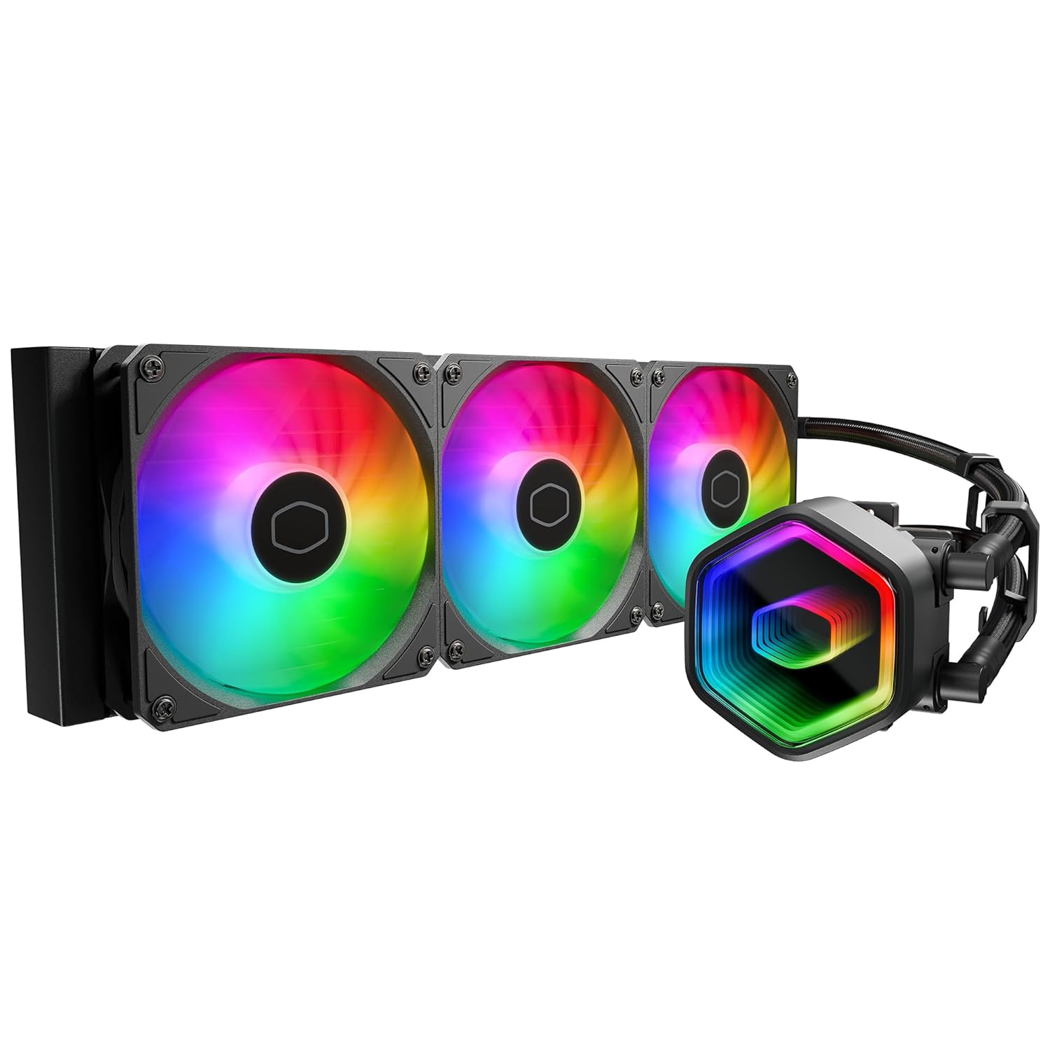 Cooler Master MLW-D36M-A18PA-R1 FN2431 MASTERLIQUID 360 Core II Enfriador de CPU simple de refrigeración por agua de 360 mm, color negro