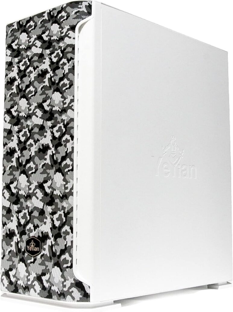 YEYIAN Gabinete Gamer Hollow 2500 con Ventana RGB, Midi-Tower, ATX/EATX/ITX/Micro ATX, USB 3.0, sin Fuente, sin Ventiladores Instalados, Blanco, YGH-49704