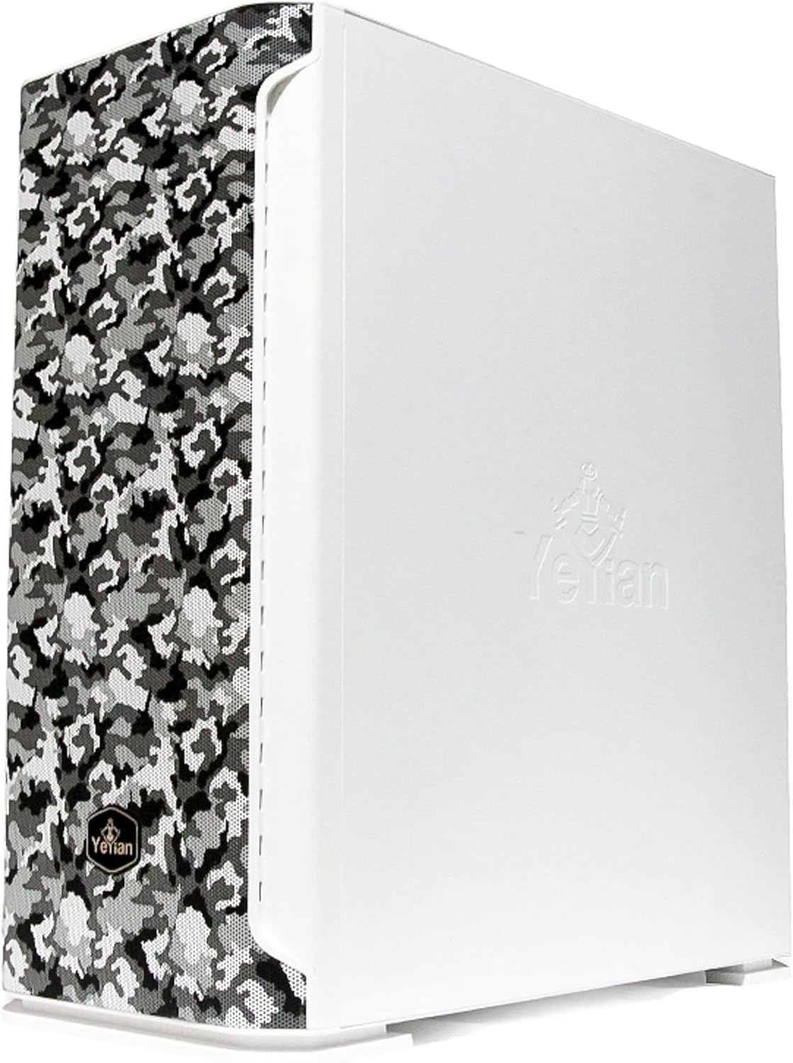 YEYIAN Gabinete Gamer Hollow 2500 con Ventana RGB, Midi-Tower, ATX/EATX/ITX/Micro ATX, USB 3.0, sin Fuente, sin Ventiladores Instalados, Blanco, YGH-49704