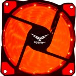 NACEB Gaming Ventilador para PC NA-0920R - Ideal para PC Gamer, Ventilador 120mm con 15 Leds, Conexión 4 Pines, 1200 RPM, Flujo de Aire 43.2 CFM, Bajo Ruido 23.4 dBA, 5V - LED Rojo