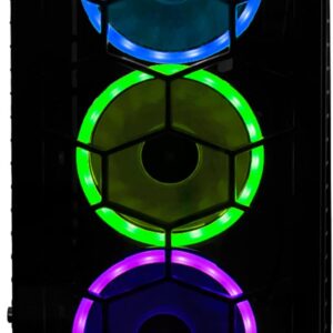 Gaming NACEB Gabinete PC Gamer Hydra NA-0602 - ATX Tower con Cristal Templado, 3 Ventiladores RGB Frontales, USB 3.0 + USB 2.0, Diseño para Setup Gaming - Negro