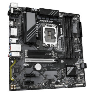 GIGABYTE B760M DS3H WIFI6E GEN5 Placa Base – Compatible con procesadores Intel Core 14ª generación, VRM digital de 6+2+1 fases, hasta 5600 MHz DDR5, 2 x M.2 PCIe 4.0, Wi-Fi 6E, LAN 2.5 GbE, USB 3.2 Gen2
