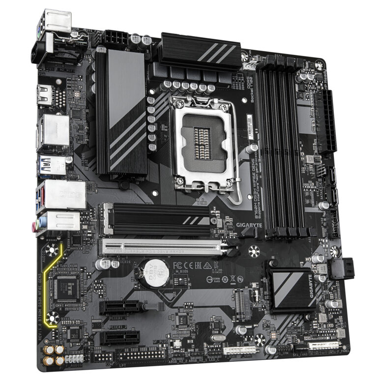 GIGABYTE B760M DS3H WIFI6E GEN5 Placa Base – Compatible con procesadores Intel Core 14ª generación, VRM digital de 6+2+1 fases, hasta 5600 MHz DDR5, 2 x M.2 PCIe 4.0, Wi-Fi 6E, LAN 2.5 GbE, USB 3.2 Gen2