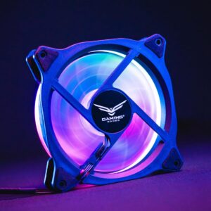 NACEB Gaming Ventilador para PC Cepheus NA-0922 - Ideal para PC Gamer, Ventilador 120mm RGB Multicolor, Conexión 4 Pines, 1200 RPM, Flujo de Aire 43.2 CFM, Bajo Ruido 23.4 dBA, 5V - RGB Multicolor
