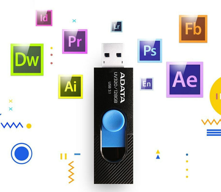 ADATA UV320 unidad flash USB 128 GB USB tipo A 3.2 Gen 1 (3.1 Gen 1) Negro, Azul