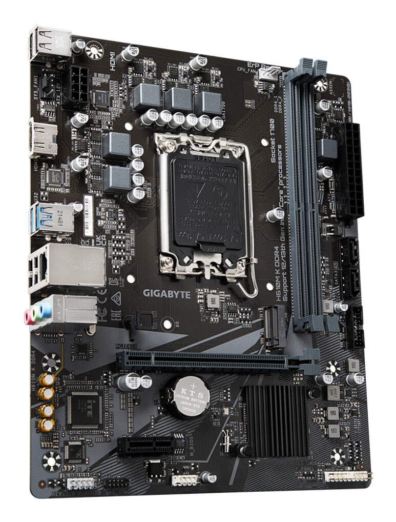 GIGABYTE H610M K DDR4 Placa base - Compatible con procesadores Intel Core 14th Gen CPUs, 3+1+1 Phases Hybrid Power Design, up to 3200MHz DDR4, 1xPCIe 3.0 M.2, GbE LAN, USB 3.2 Gen 1